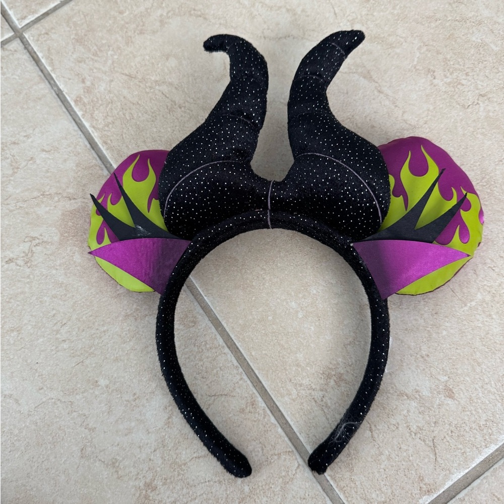 Enchanting Black and Purple Kids Headband with Horns